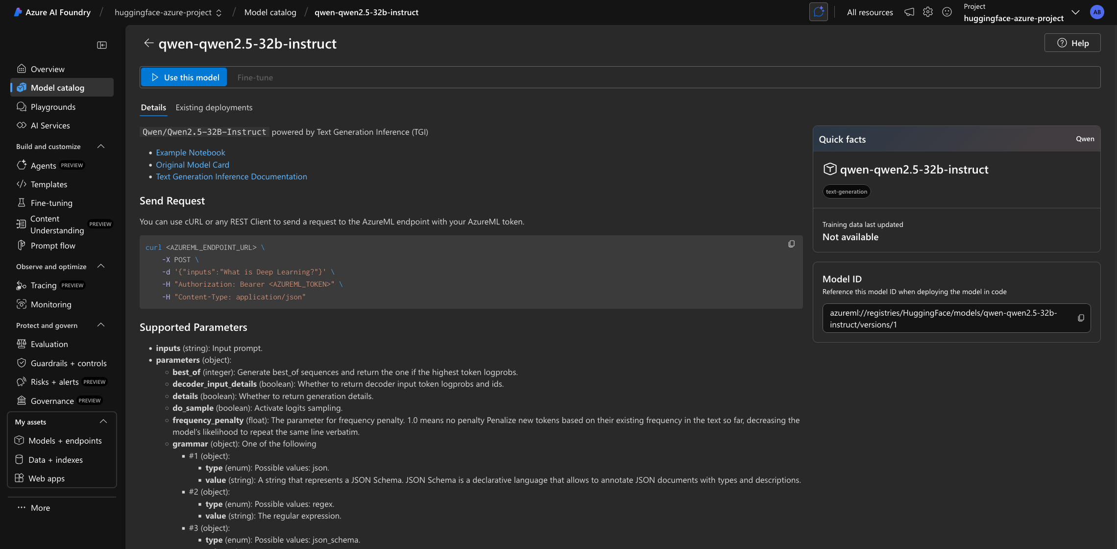 Qwen2.5 32B Instruct on Azure AI Foundry