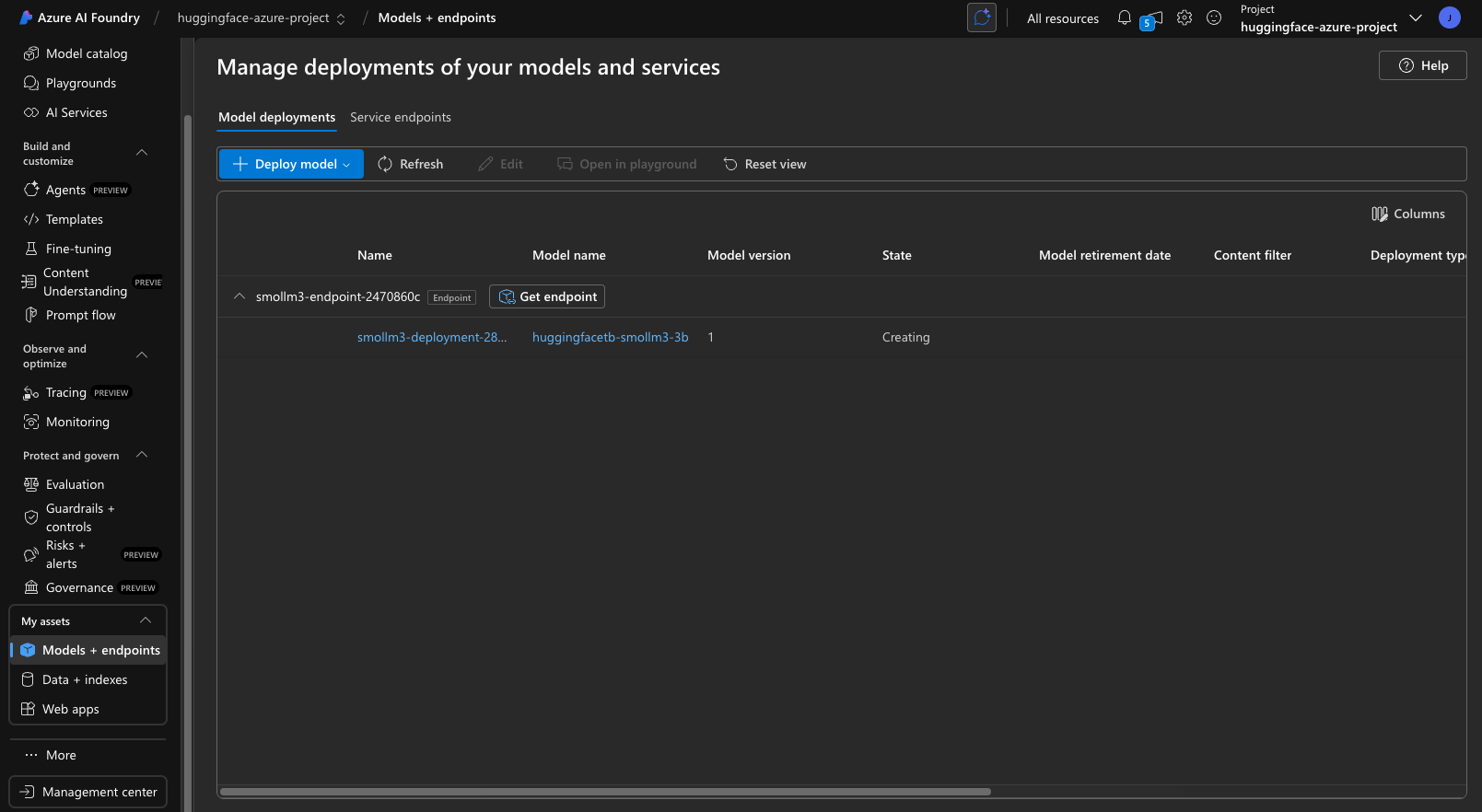 Azure AI Endpoint from Azure AI Foundry