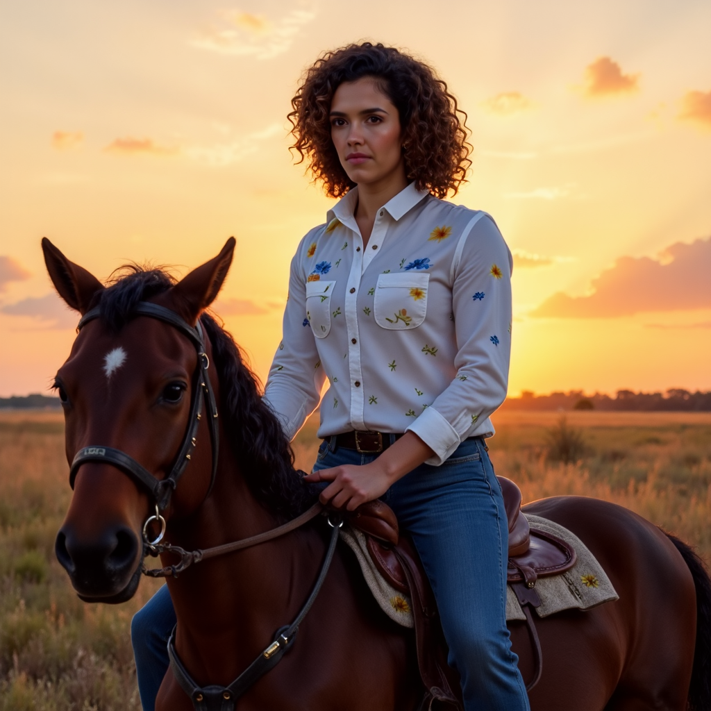 Woman riding a horse