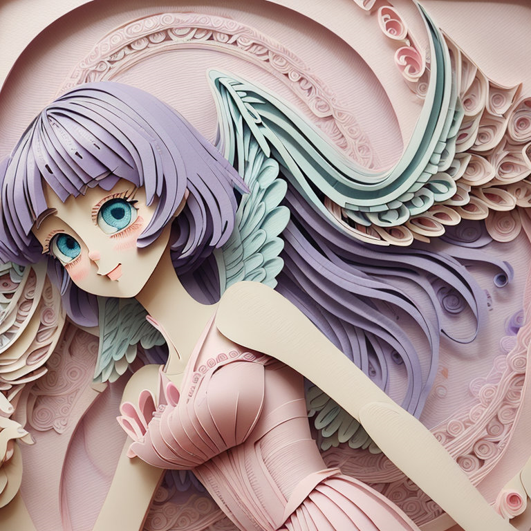 and gel girl made of paper